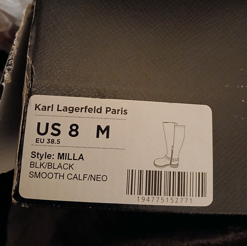 Karl Lagerfeld Black Knee-High Boots